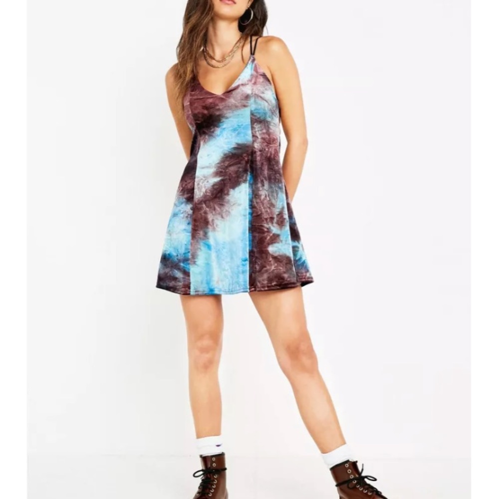 Brand new velvet tie dye urban outfitters dress